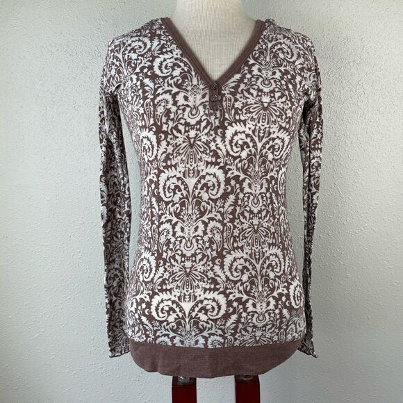 Maurices Paisley V-Neck Hoodie Size S EUC - Picture 1 of 5